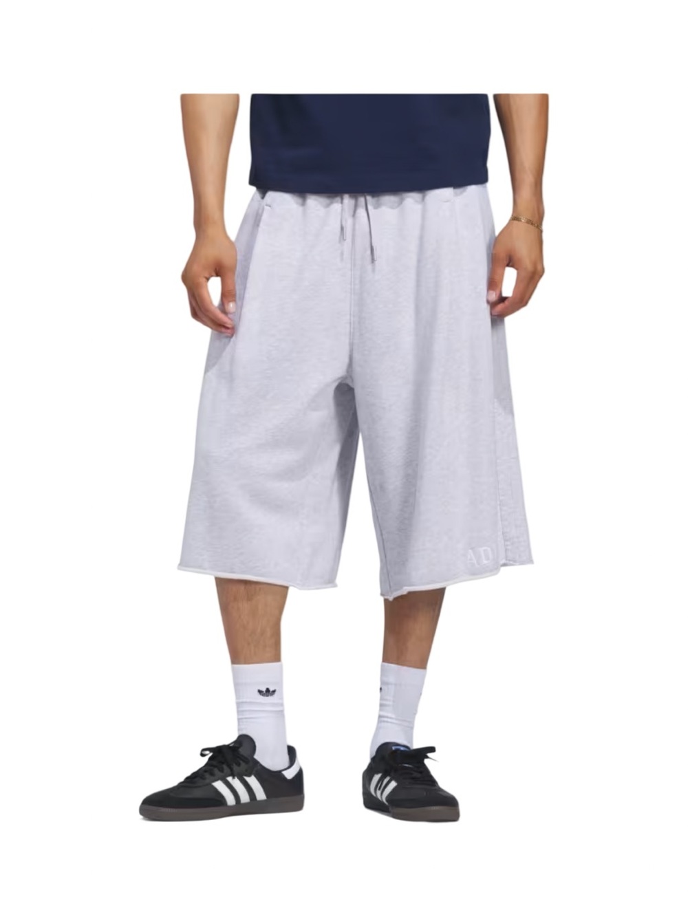 Adidas Originals Graphic Long Sweatshort Light Grey Heather Size M